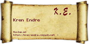 Kren Endre névjegykártya